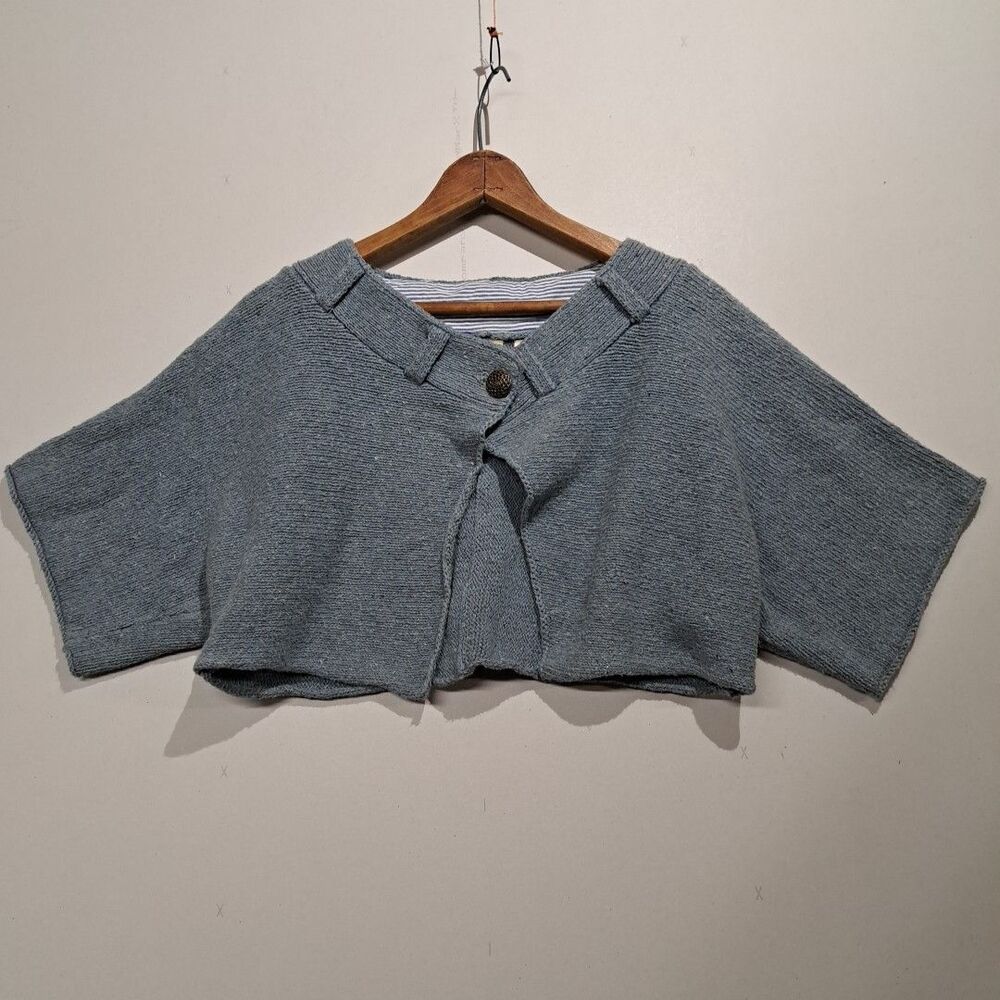Moth Anthropologie Sweater Cape Womens Small Blue